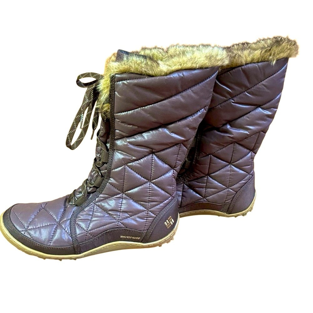 Columbia Ice Maiden‎ II Winter Snow Boots Black Quilted Faux Fur Women’s 8 - Picture 5 of 8